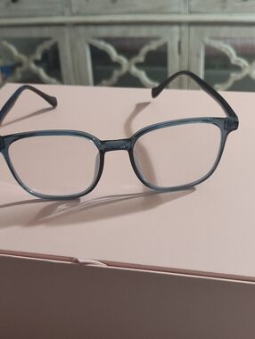 Blue Men's Full-Rim Eyeglass Frames - Classic Square Style